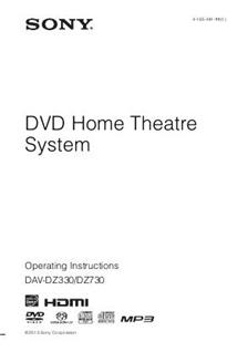Sony DAV DZ 730 manual. Camera Instructions.